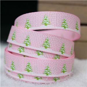 Go Grosgrain - Snow Trees/Pearl Pink
